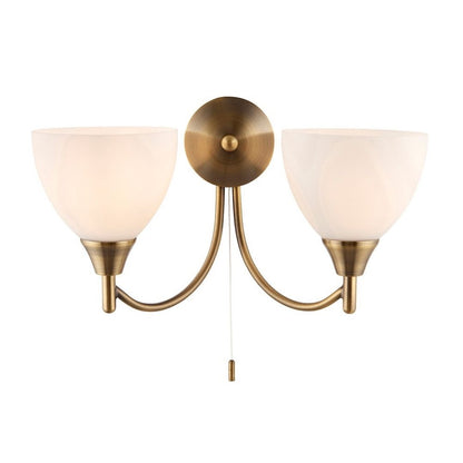 Alton 2-light Antique Brass Wall Light