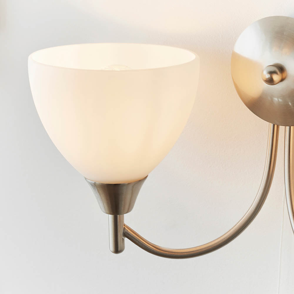 Alton 2 Light Satin Chrome Wall Light