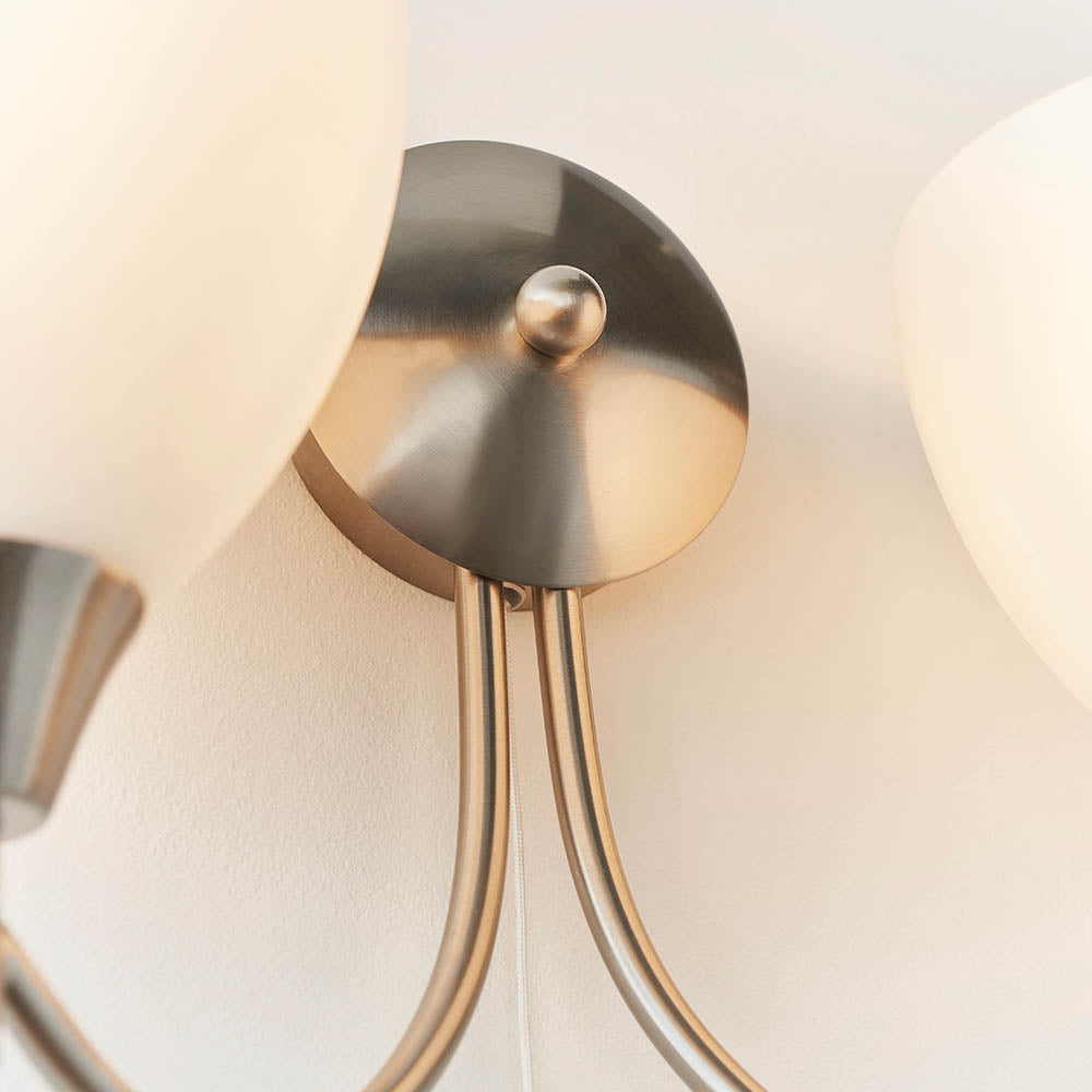 Alton 2 Light Satin Chrome Wall Light