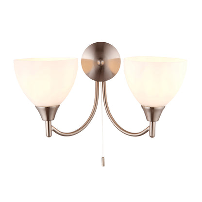 Alton 2 Light Satin Chrome Wall Light