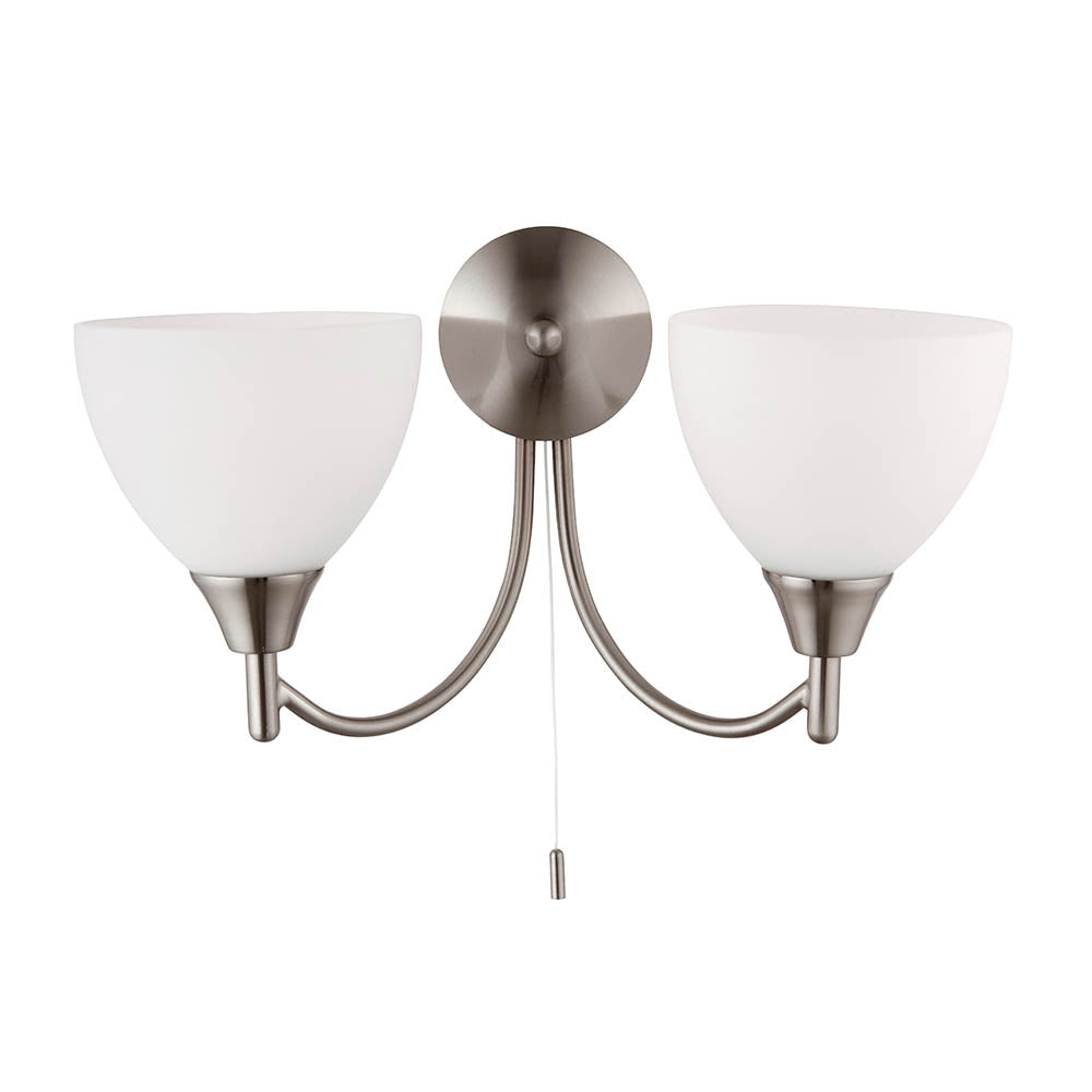 Alton 2 Light Satin Chrome Wall Light