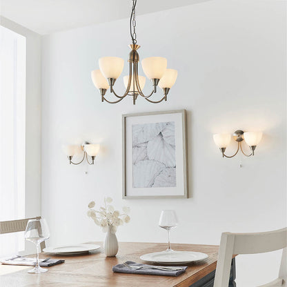 Alton 2 Light Satin Chrome Wall Light