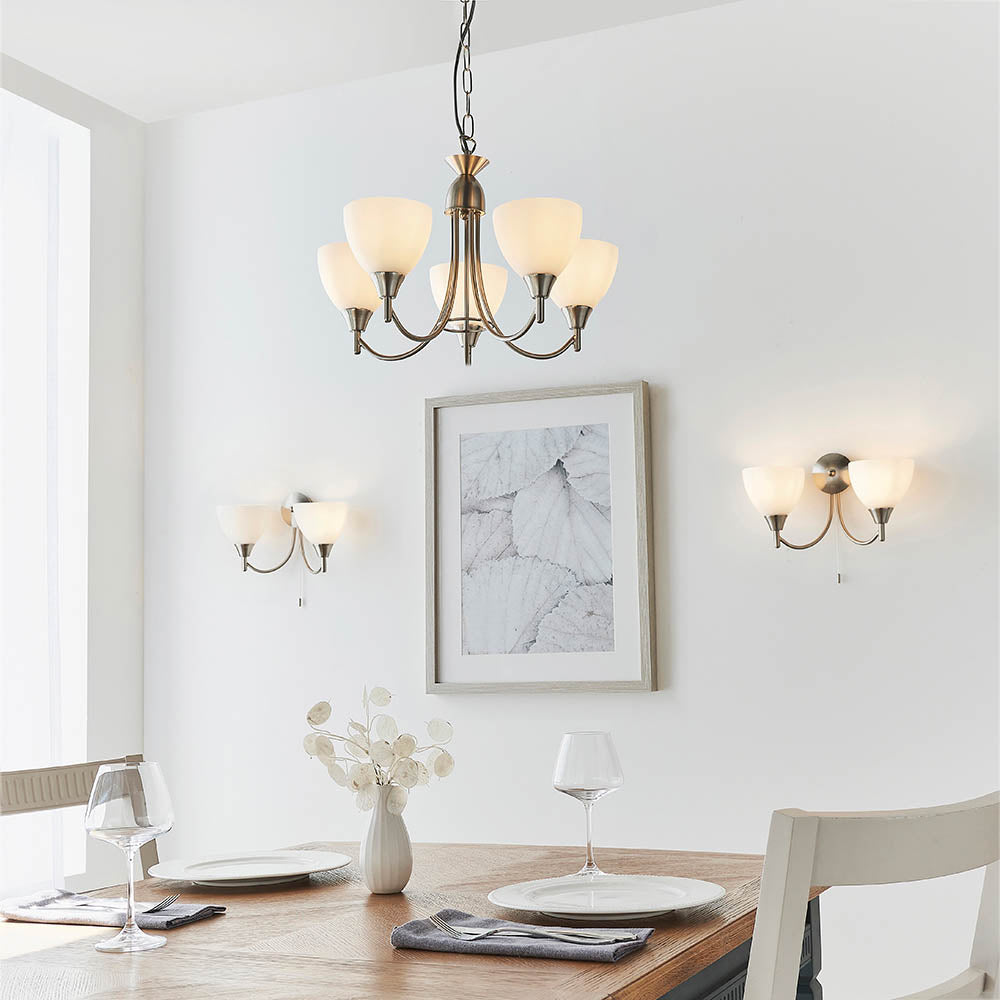 Alton 5 Light Pendant Ceiling Light Satin Chrome