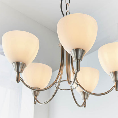 Alton 5 Light Pendant Ceiling Light Satin Chrome