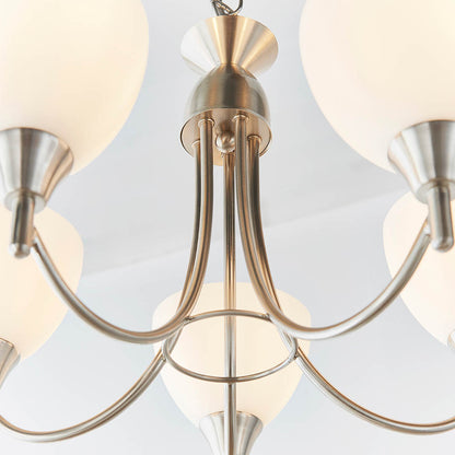Alton 5 Light Pendant Ceiling Light Satin Chrome