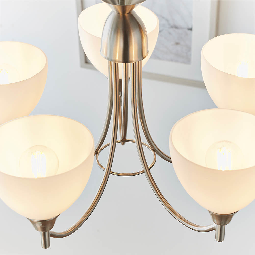 Alton 5 Light Pendant Ceiling Light Satin Chrome