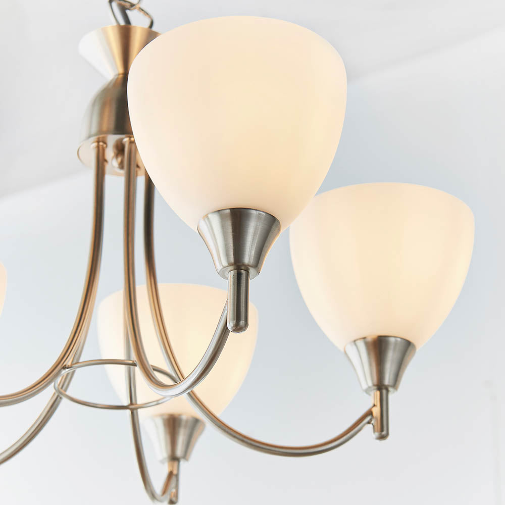 Alton 5 Light Pendant Ceiling Light Satin Chrome