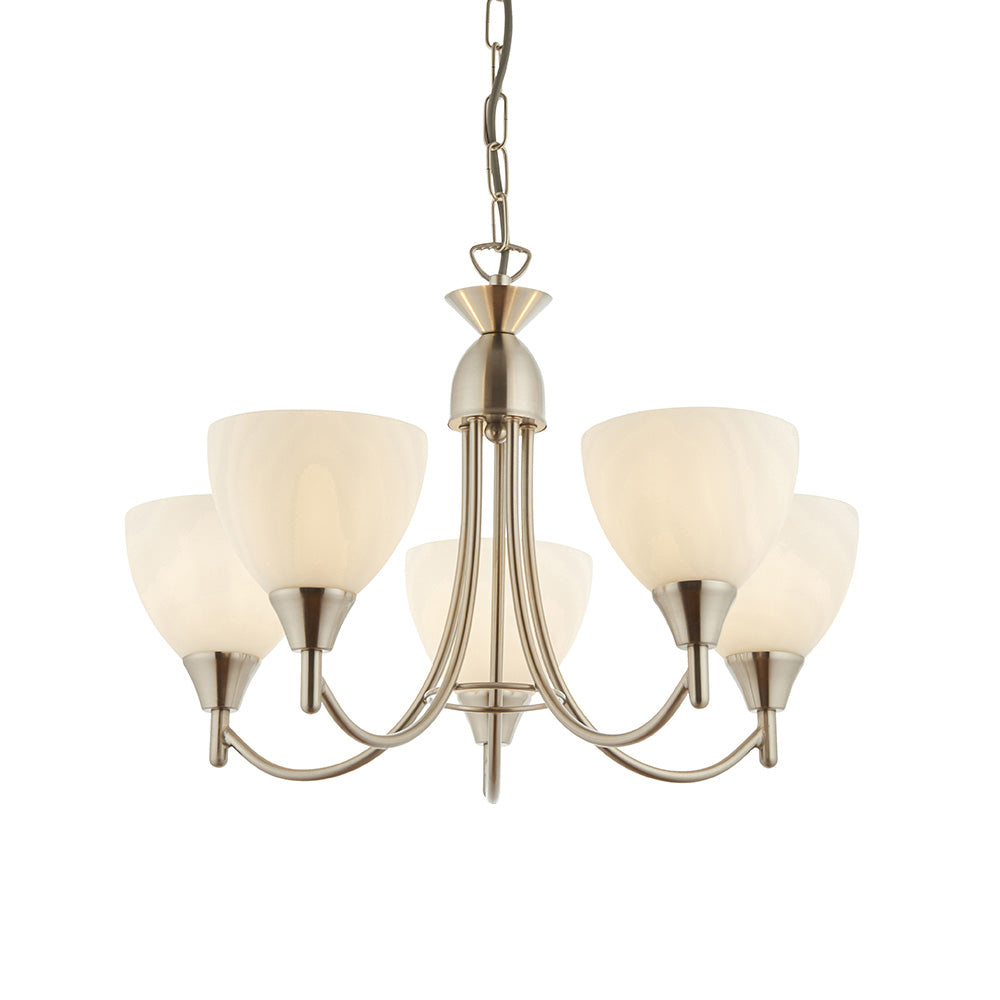 Alton 5 Light Pendant Ceiling Light Satin Chrome