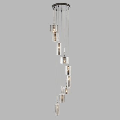 Glass Shade Multi Drop Pendant Light