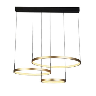 Grace 3 Ring Black and Gold LED Pendant Ceiling Light
