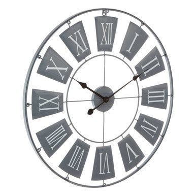 90cm Dia Grey Metal Large Wall Clock