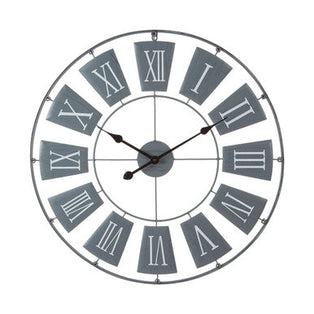 90cm Dia Grey Metal Large Wall Clock