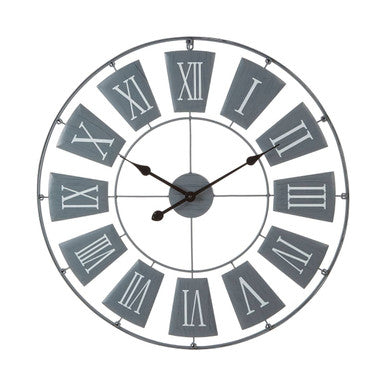 90cm Dia Grey Metal Large Wall Clock
