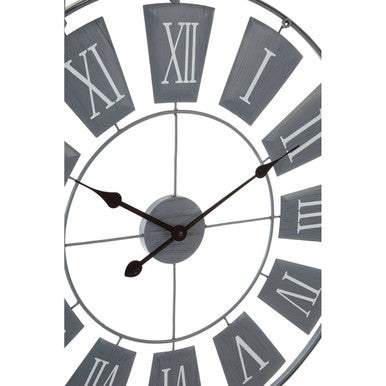 90cm Dia Grey Metal Large Wall Clock
