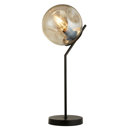 Punch Black Metal and Champagne Glass Table Lamp