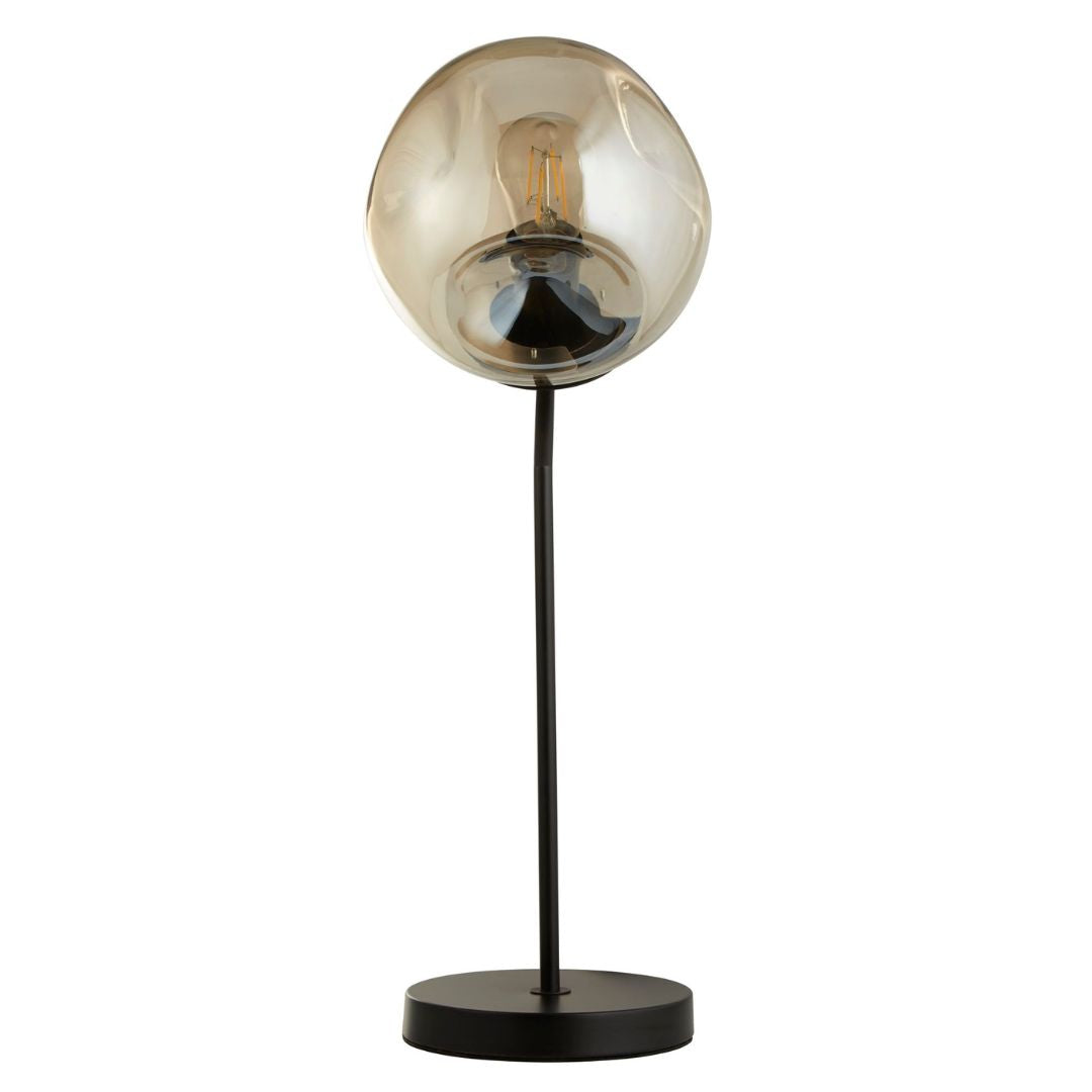 Punch Black Metal and Champagne Glass Table Lamp