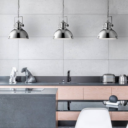 Industrial Pendant Ceiling Light Polished Chrome