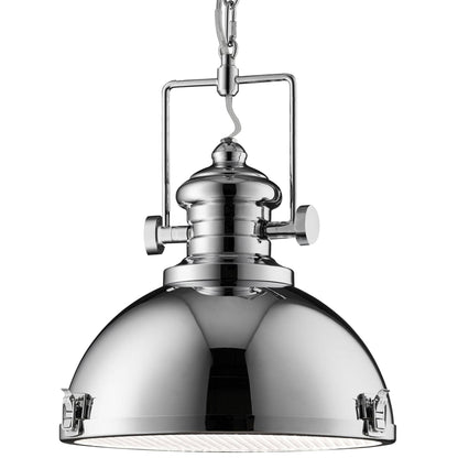 Industrial Pendant Ceiling Light Polished Chrome