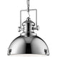 Industrial Pendant Ceiling Light Polished Chrome