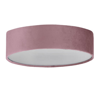 Drum 2 Flush Velvet 3 Light Shade in Pink