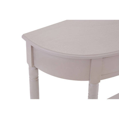 Heritage Grey Putty Wooden Half Moon 1 Drawer Console Table with Lower Shelf