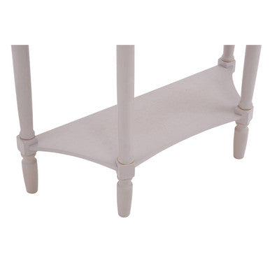 Heritage Grey Putty Wooden Half Moon 1 Drawer Console Table with Lower Shelf