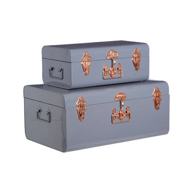Set of Two Storage Trunks - Grey