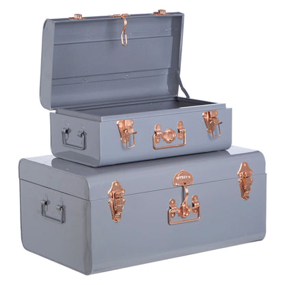Set of Two Storage Trunks - Grey