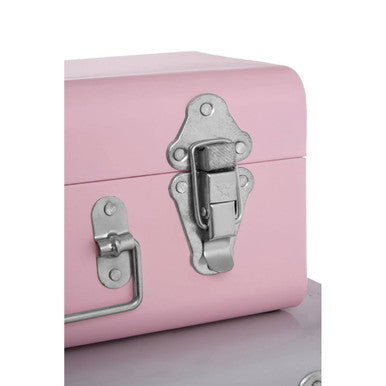 Set of Three Assorted Storage Trunks - Pink and Grey