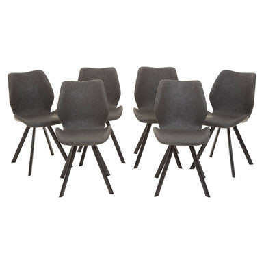 Weston White Marble Effect Round Dining Table and 6 Chairs Set