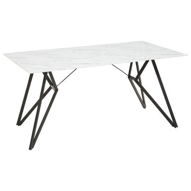 Weston White Marble Effect Rectangular Dining Table and 6 Chairs Set
