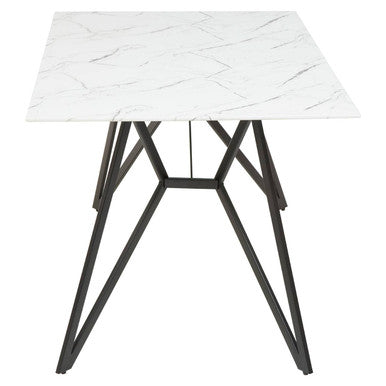 Weston White Marble Effect Rectangular Dining Table and 6 Chairs Set