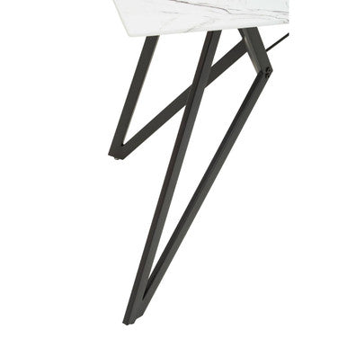 Weston White Marble Effect Rectangular Dining Table and 6 Chairs Set