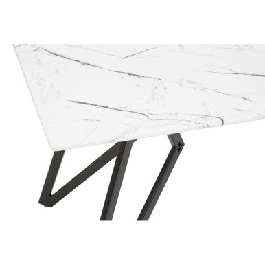 Weston White Marble Effect Rectangular Dining Table and 6 Chairs Set