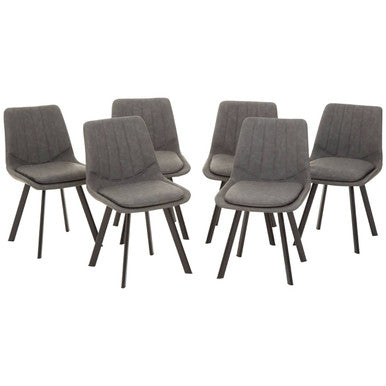 Westford Wood Effect Dining Table with 6 Grey Dining Chairs Set