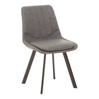 Westford Wood Effect Dining Table with 6 Grey Dining Chairs Set