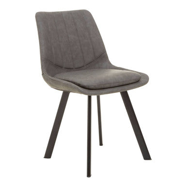 Westford Wooden Effect Dining Table with 6 Grey Dining Chairs Set