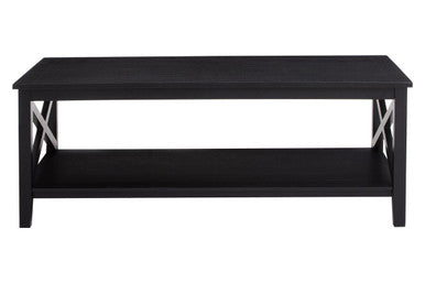 Heritage Black Wooden Coffee Table with Lower Shelf