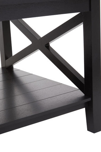 Heritage Black Wooden Coffee Table with Lower Shelf
