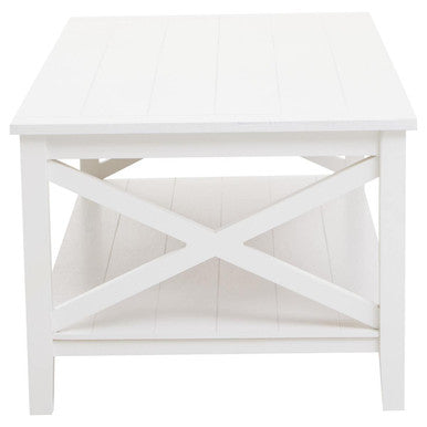 Heritage White Wooden Coffee Table with Lower Shelf