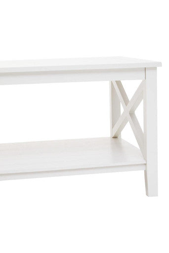 Heritage White Wooden Coffee Table with Lower Shelf