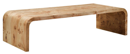 Mota Natural Burl Wood Curved Coffee Table