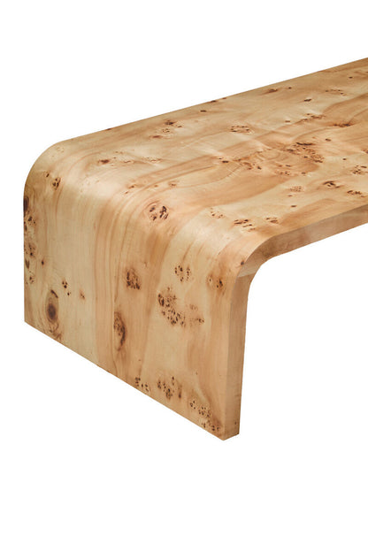 Mota Natural Burl Wood Curved Coffee Table