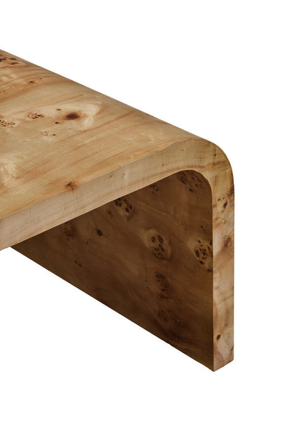 Mota Natural Burl Wood Curved Coffee Table