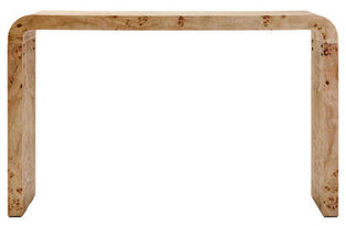 Mota Natural Burl Wood Curved Console Table