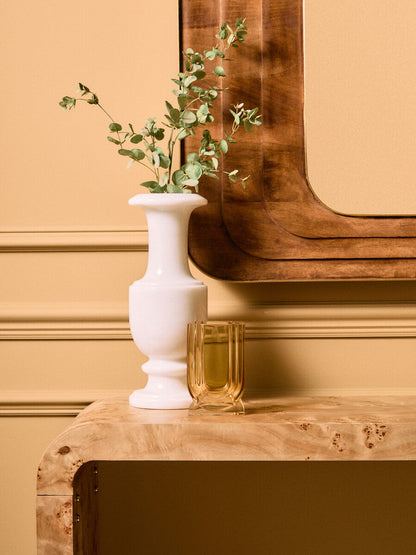 Mota Natural Burl Wood Curved Console Table