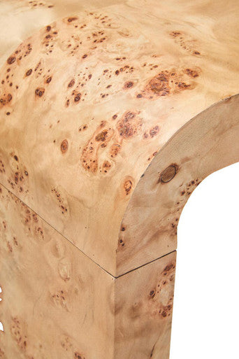 Mota Natural Burl Wood Curved Console Table
