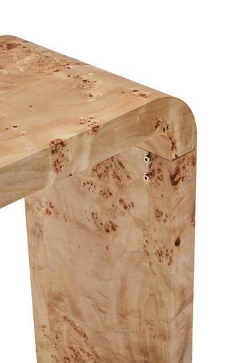Mota Natural Burl Wood Curved Console Table