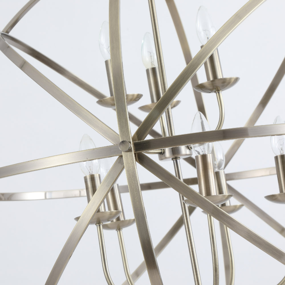 Orbit 8 Light Antique Brass Pendant Ceiling Light