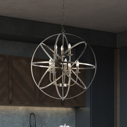 Orbit 8 Light Antique Brass Pendant Ceiling Light